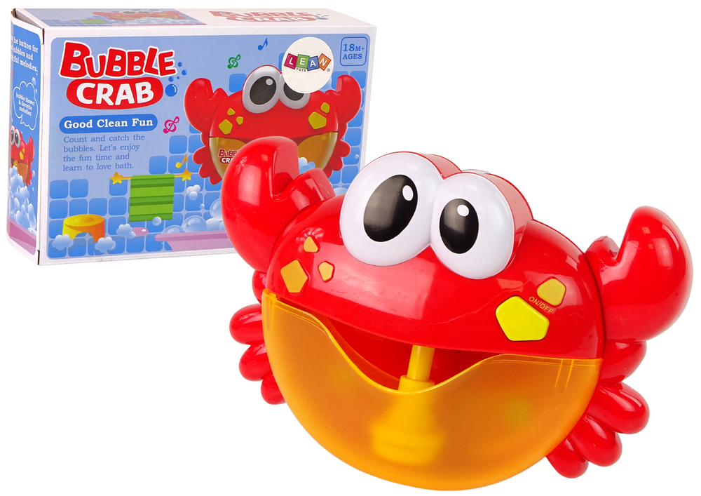 Koupelová hračka krab – generátor bublin s hudbou | červený