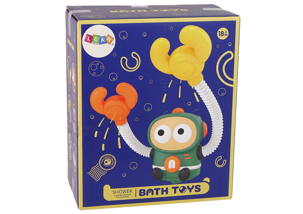 Koupelová hračka krab kosmonaut – na baterie s prysznicem