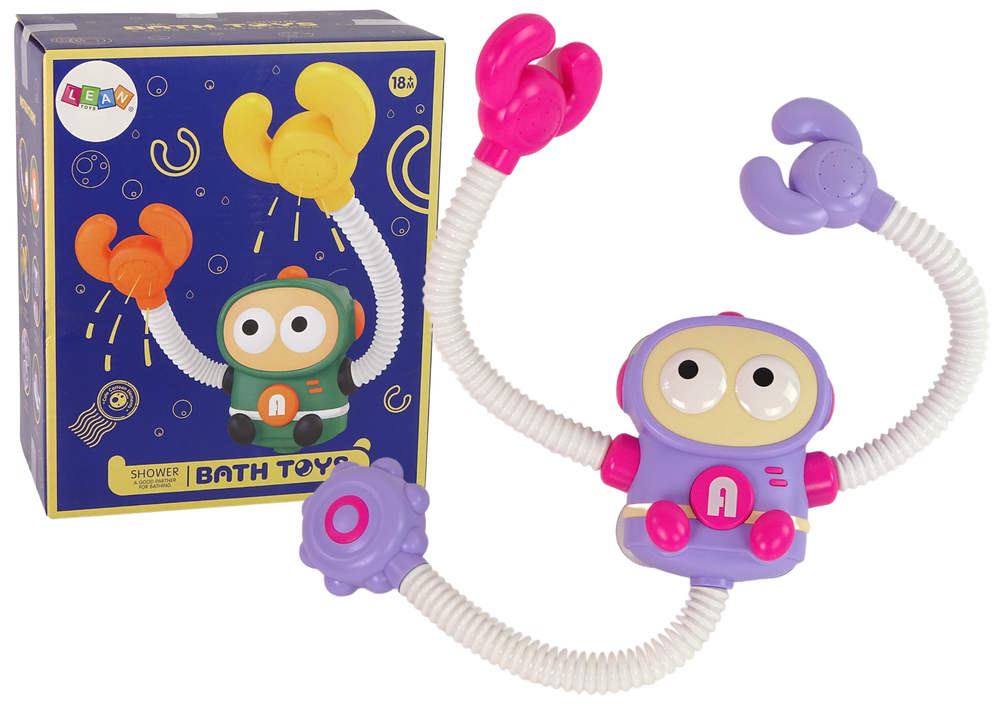 Koupelová hračka krab kosmonaut – na baterie s prysznicem