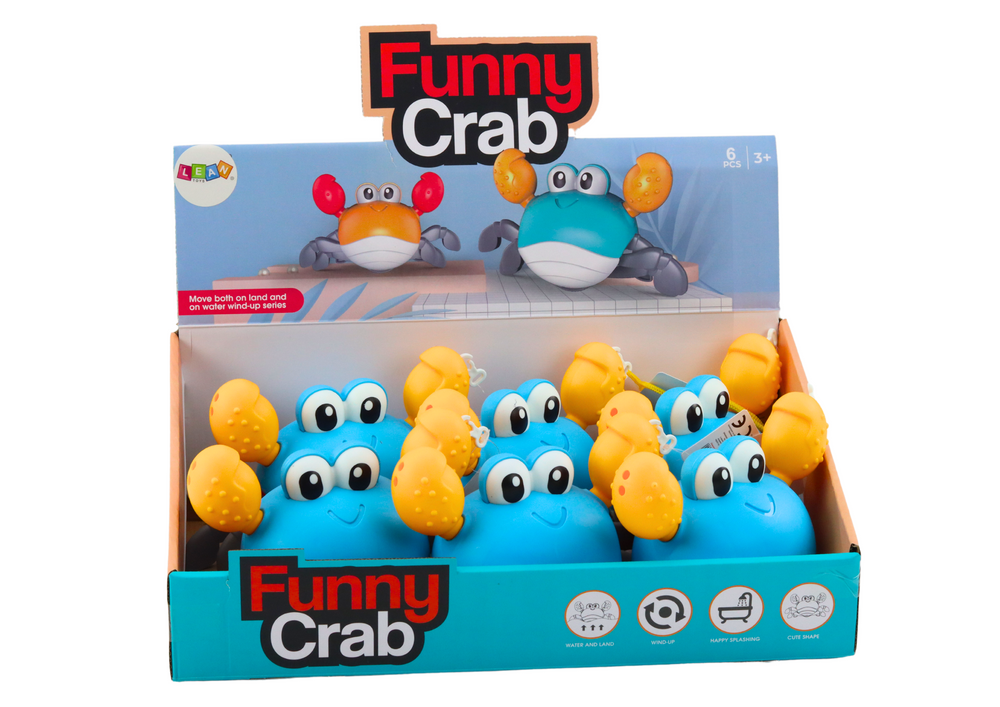 Koupelová hračka nakrucovací krab chodí a plave modrý