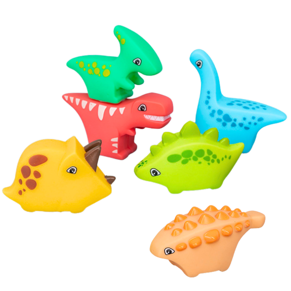 Koupelové hračky dinosauři – gumové s pískátkem 6ks
