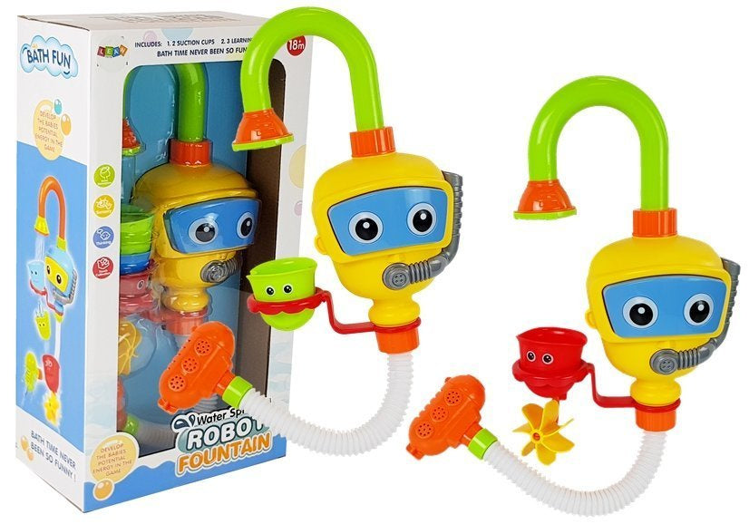 Koupelový robot potápěč s vodopádem a kelímky barevný