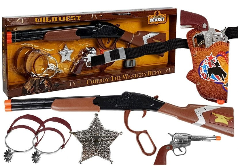 Kovbojský kostým s pistolí a příslušenstvím – puška revolver