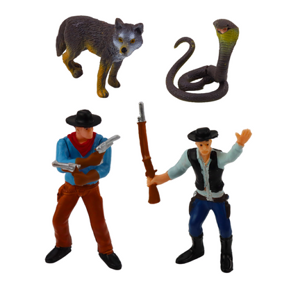 Kovbojský set figurky Divoký západ – s lodí a dělem