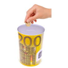 Kovová pokladnička 200 Euro – plechovka 16,5 x 12 cm