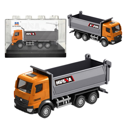 Kovový model sklápěče 1:80 – sběratelský Huina | oranžový