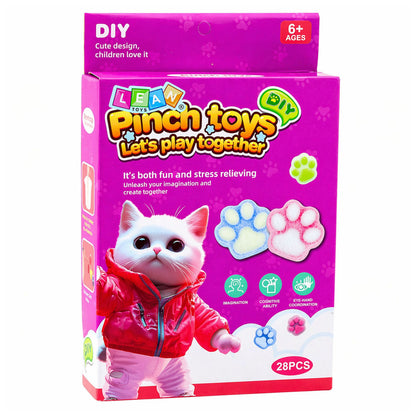 Kreativní DIY sada na výrobu squishies - Koťátková Tlapka 28 ks