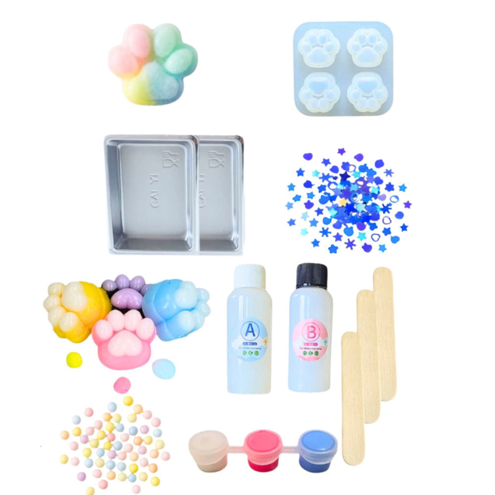 Kreativní DIY sada na výrobu squishies - Koťátková Tlapka 28 ks