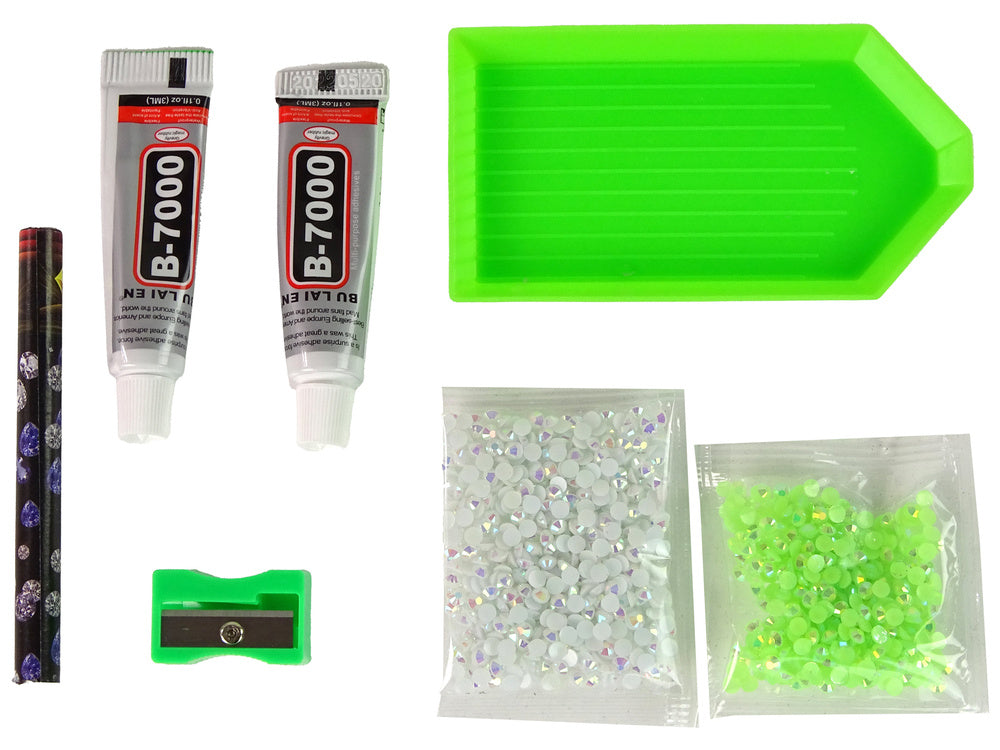 Kreativní sada diamantový sob – 3D brelok s krystalky | bílý