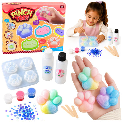 Kreativní sada DIY na výrobu gniotek Kočičí tlapka 44 dílů
