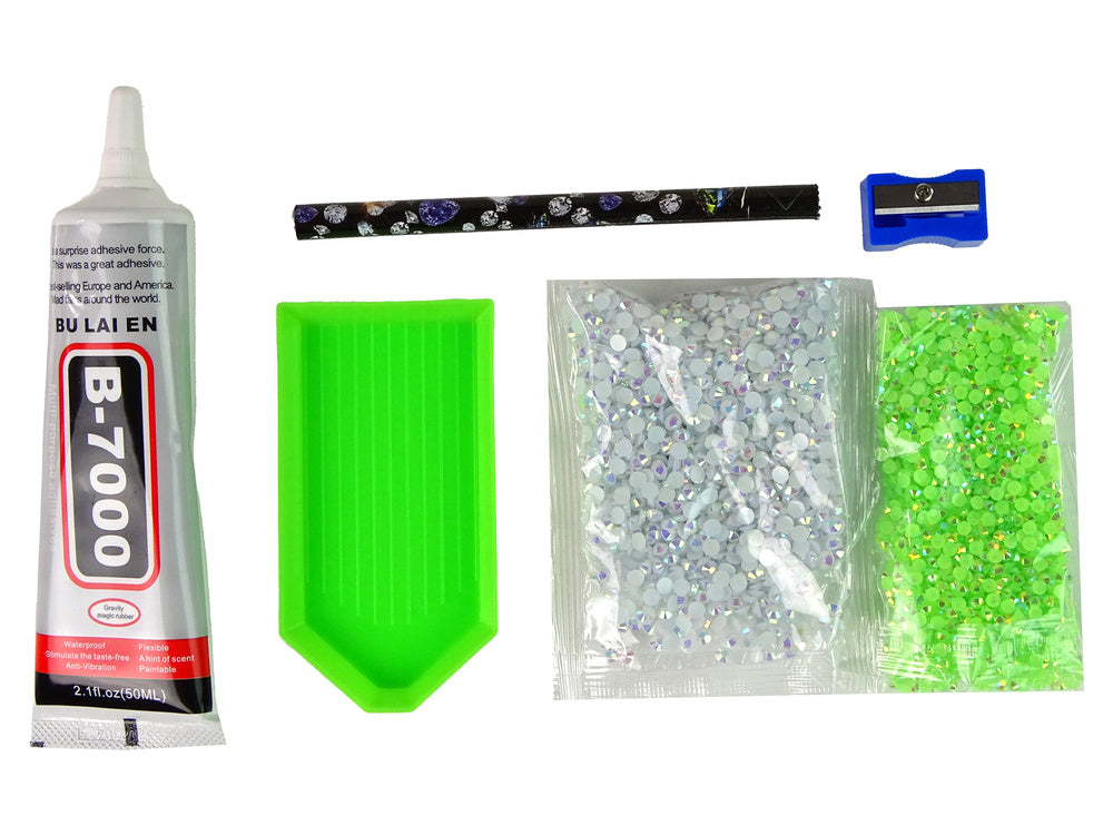 Kreativní sada jednorožec DIY diamantové kamínky zelený