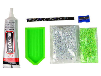 Kreativní sada jednorožec DIY diamantové kamínky zelený