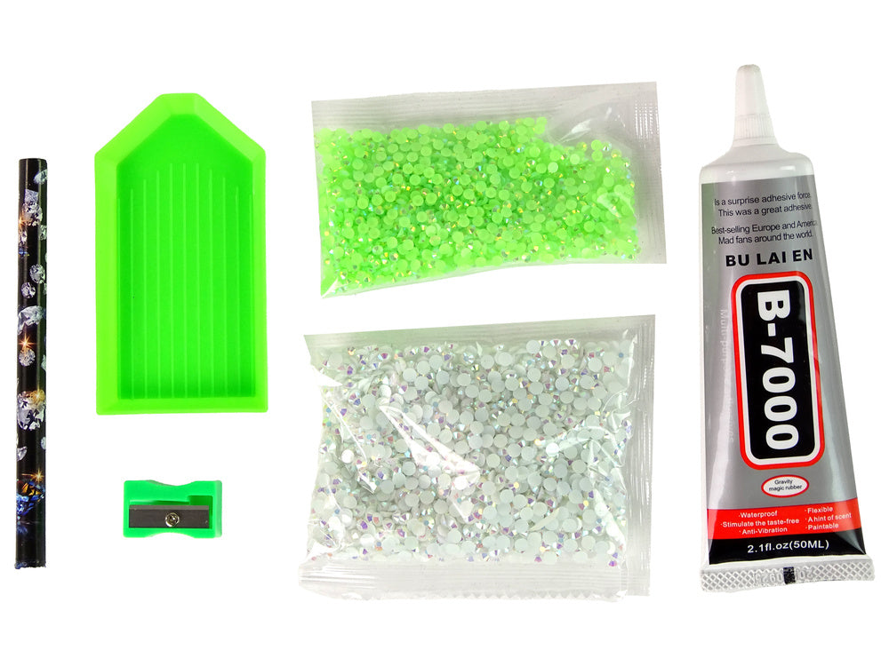 Kreativní sada jednorožec DIY – diamantové kamínky | zelený