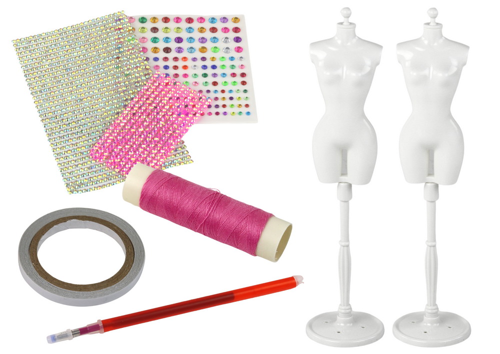 Kreativní sada na navrhování šatů pro panenky – s materiály
