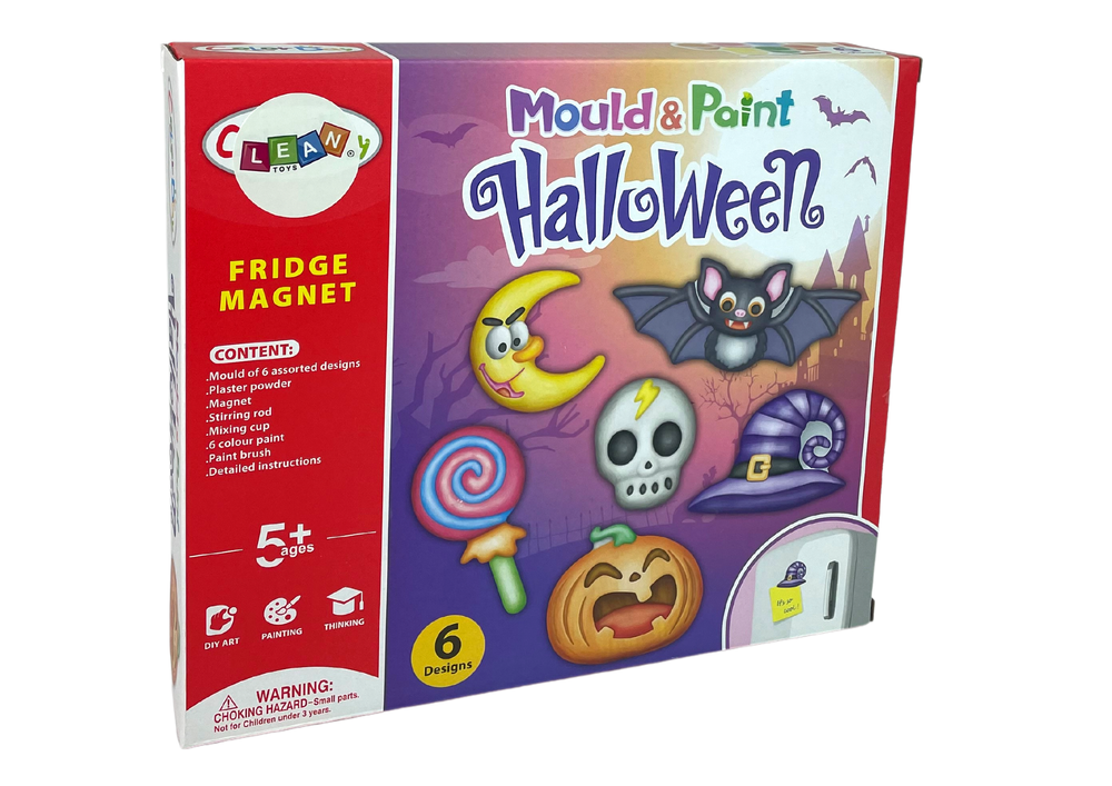 Kreativní sada na výrobu halloweenských magnetů z sádry s barvami
