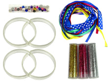 Kreativní sada na výrobu náramků s glitry a stužkami DIY