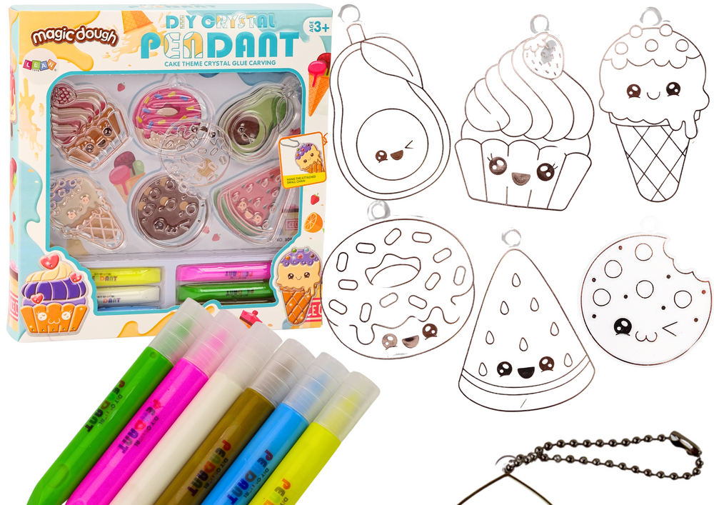 Kreativní sada vitráže přívěsky DIY dortíky avokádo meloun