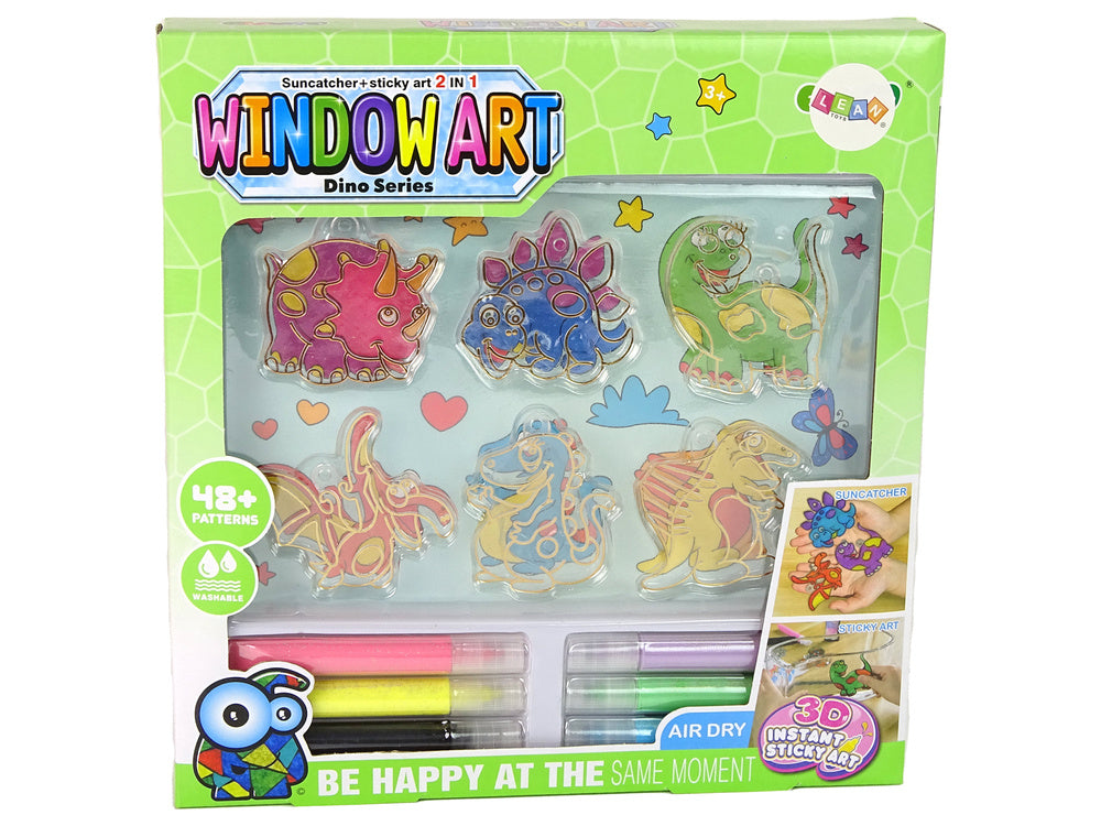 Kreativní set vitráže s dinosaury 3D – tavící barva