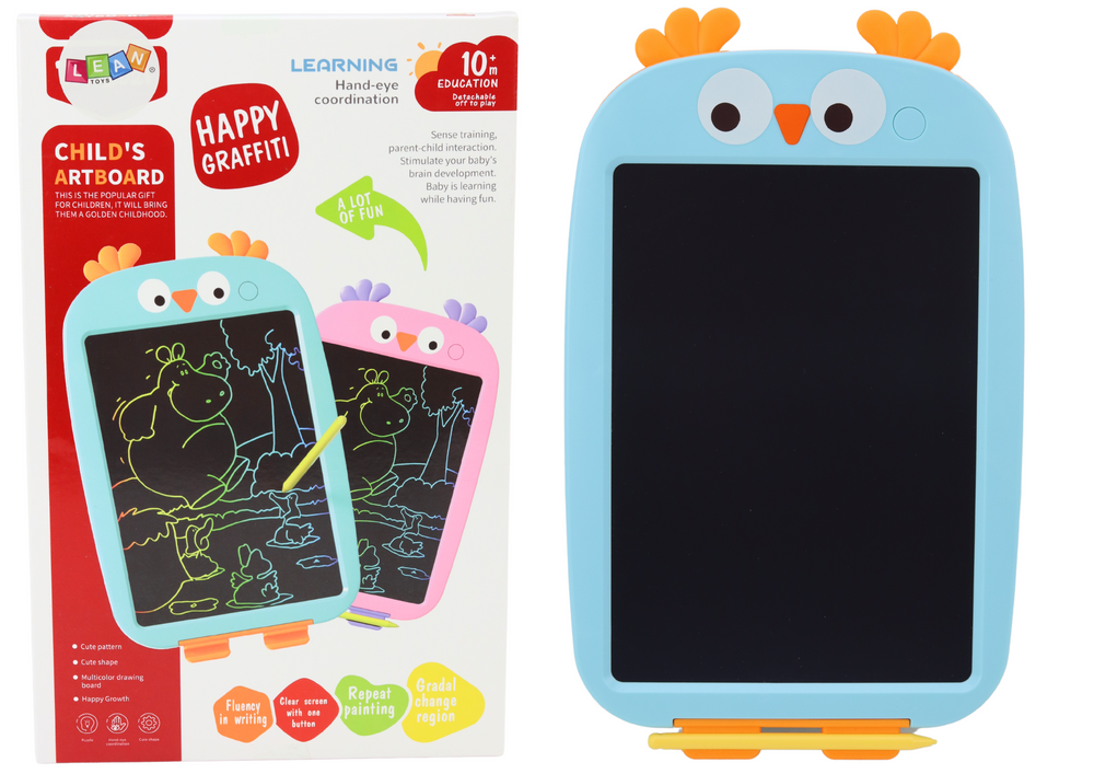 Kreslicí tablet s rysíkem – motiv ptáčka | modrý