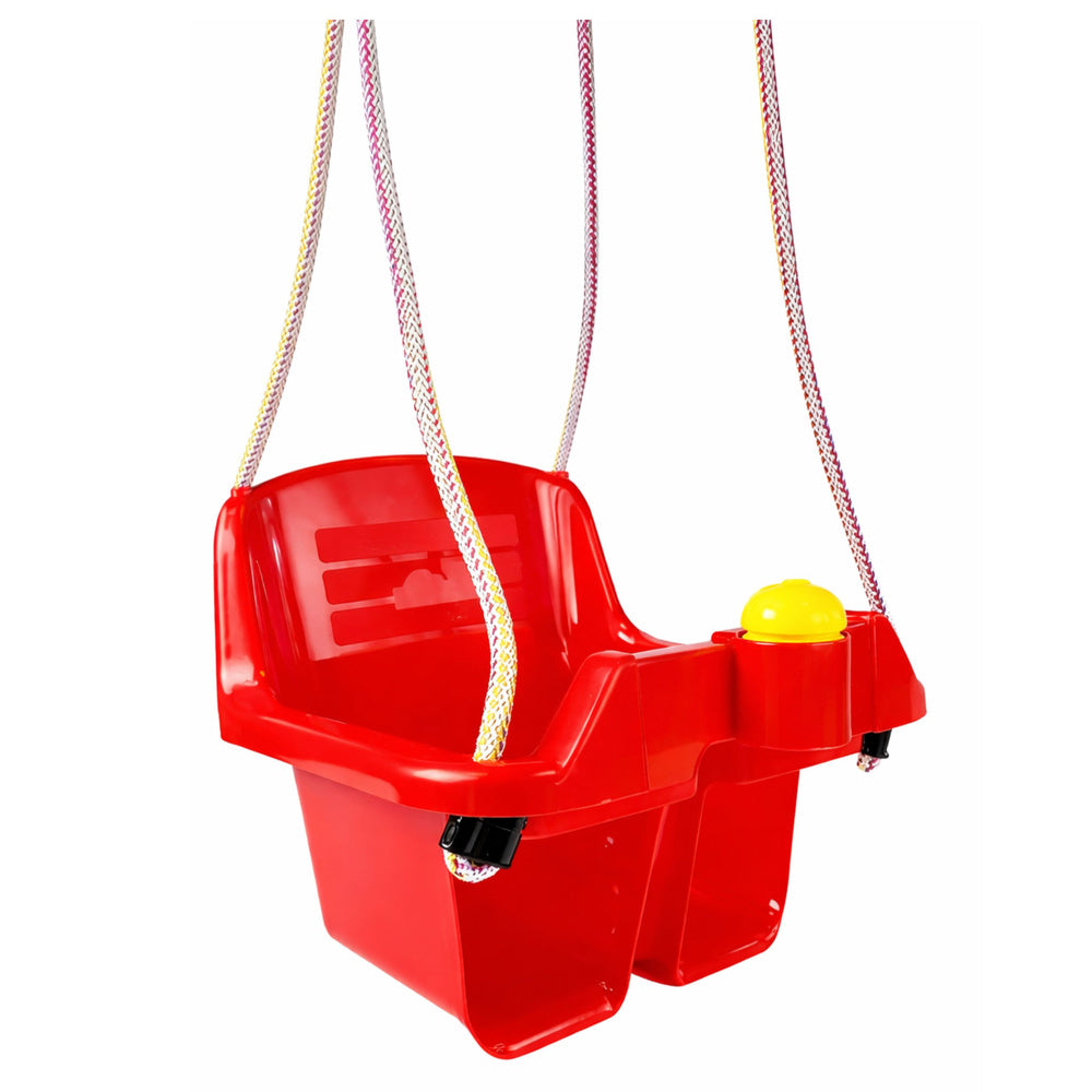 Kubíková houpačka pro děti červená 40 cm – 5237