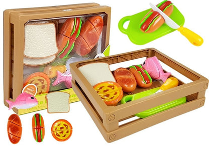Kuchyňský set na krájení hot dog ryba na suchý zip v krabici