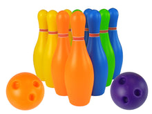 Kuželky dětské 10 ks s 2 koulemi 26 cm barevné