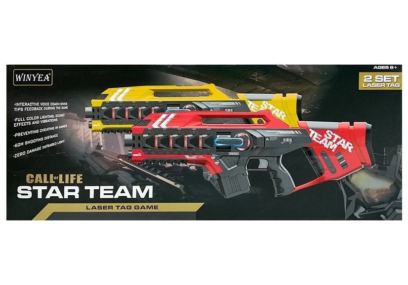 Laserové pistole Laser Tag pro 4 týmy – se zvuky a vibracemi