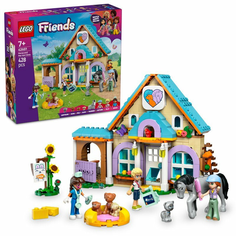 LEGO kůň a veterinární klinika – stavebnice Friends