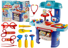 Lékařský set s ordinací a příslušenstvím modrý