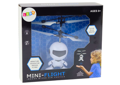 Létající astronaut – dron řízený rukou bílý