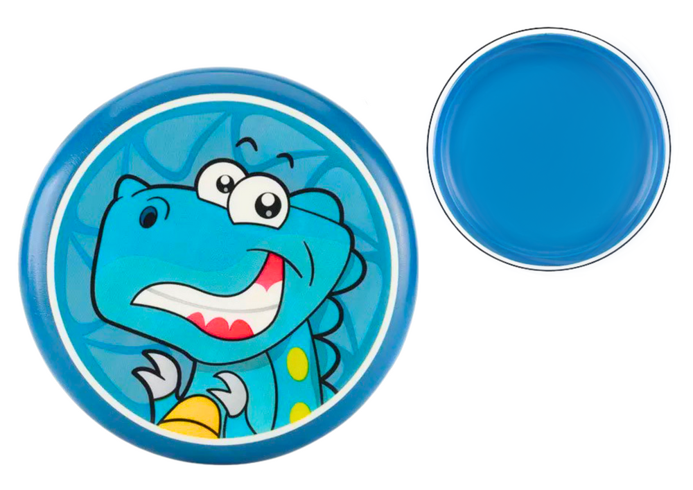 Létající disk frisbee s dinosaurem 20 cm modrý
