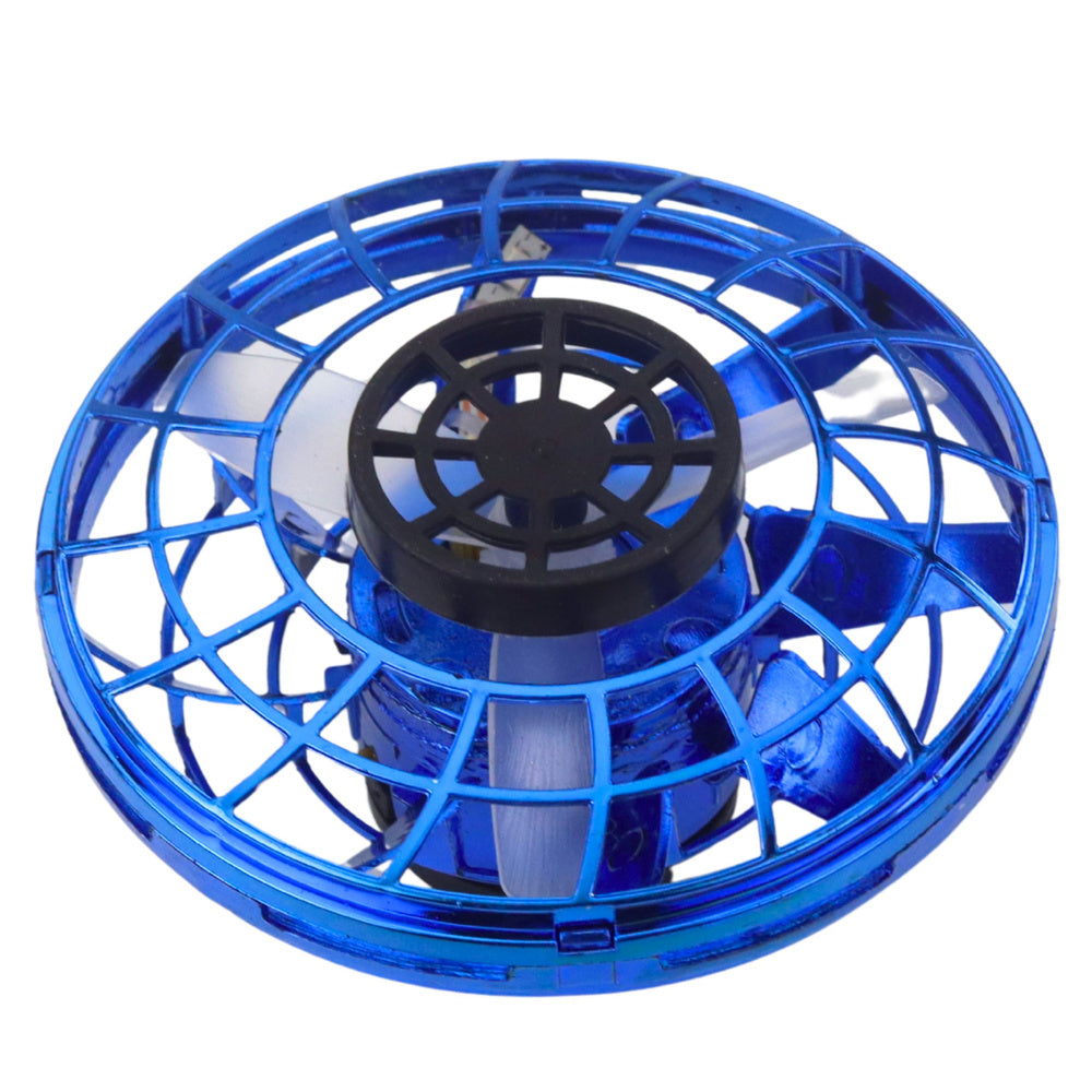 Létající disk UFO s LED světly – s gyroskopem | modrý