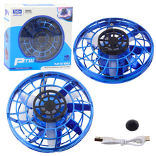 Létající disk UFO s LED světly – s gyroskopem | modrý
