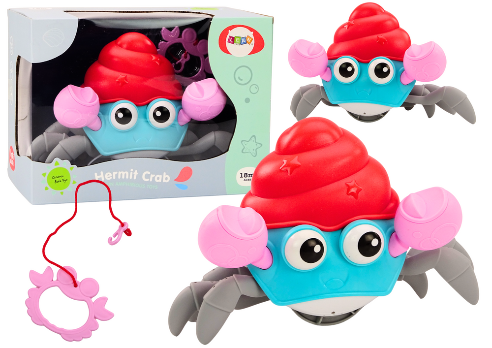 Lezoucí krab na natahování barevný s provázkem interaktivní