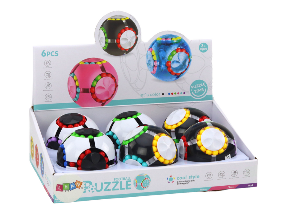 Logická hlavolamová koule barevná 8 cm – puzzle hračka