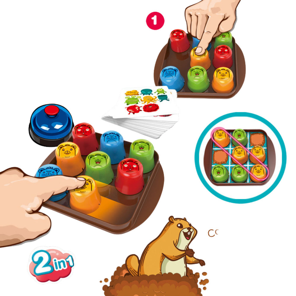 Logická hra 2v1 rychlé kelímky a piškvorky – Mole Maze