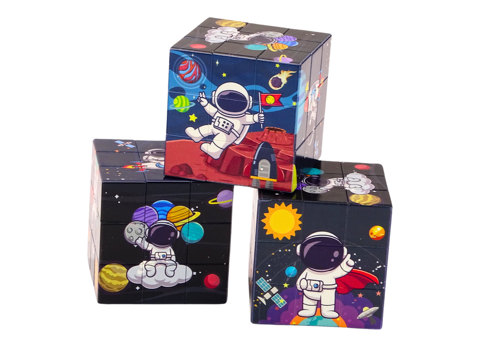 Magická kostka vzdělávací puzzle s vesmírným motivem – logická hra