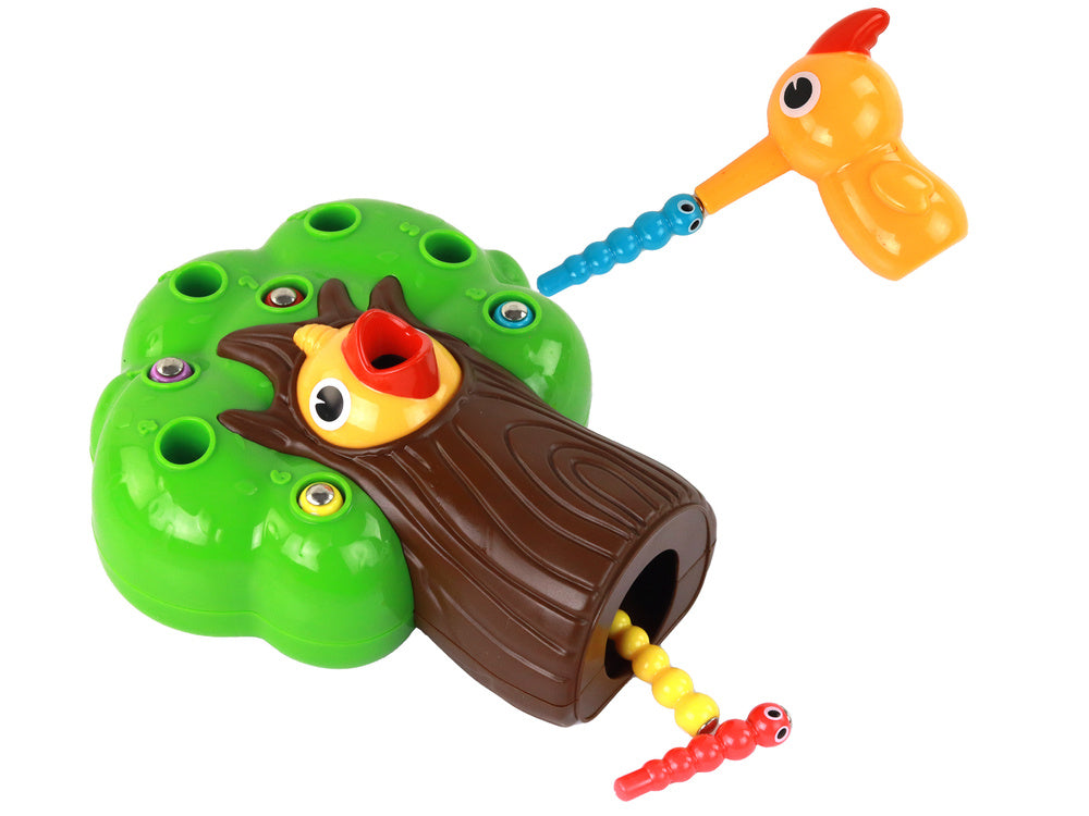 Magnetická hra Chyť červíčka – s ptáčkem a krmením