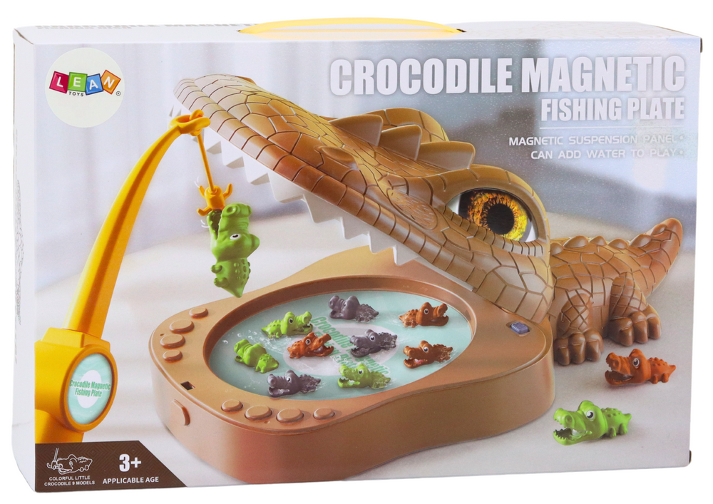 Magnetická hra chytání krokodýlů – s věčkami | hnědá