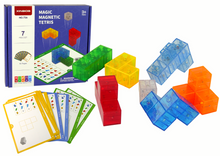 Magnetická kostka 7 dílů s průhlednými bloky a světelnými efekty
