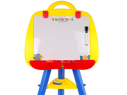Magnetická kreslicí tabule stojací s písmenky a čísly modrá