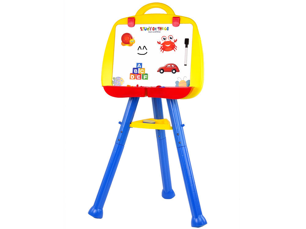 Magnetická kreslicí tabule stojací s písmenky a čísly modrá