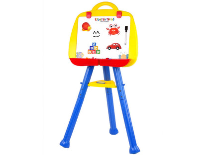 Magnetická kreslicí tabule stojací s písmenky a čísly modrá