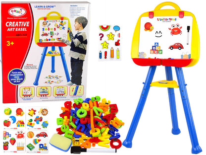 Magnetická kreslicí tabule stojací s písmenky a čísly modrá