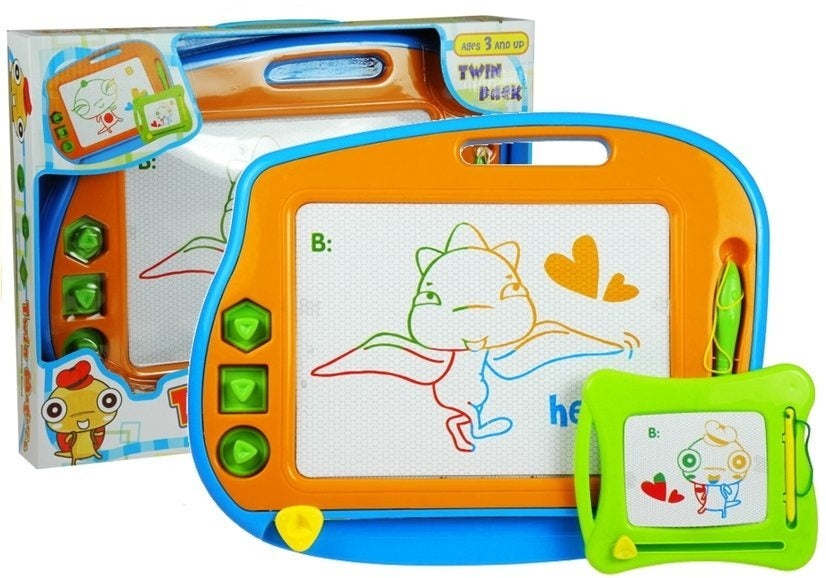 Magnetická kreslicí tabulka 2v1 velká a malá se 3 razítky