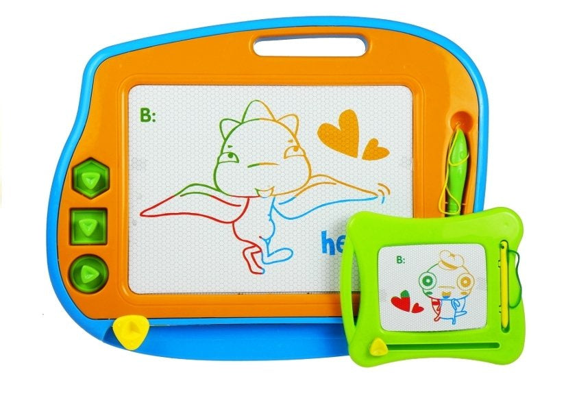 Magnetická kreslicí tabulka 2v1 velká a malá se 3 razítky