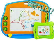 Magnetická kreslicí tabulka 2v1 velká a malá se 3 razítky
