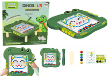 Magnetická kreslicí tabulka dinosaurus s korálky a rysíkem zelená
