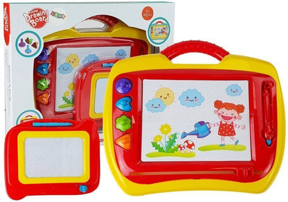 Magnetická kreslicí tabulka sada 2 kusy s rysíkem červeno žlutá