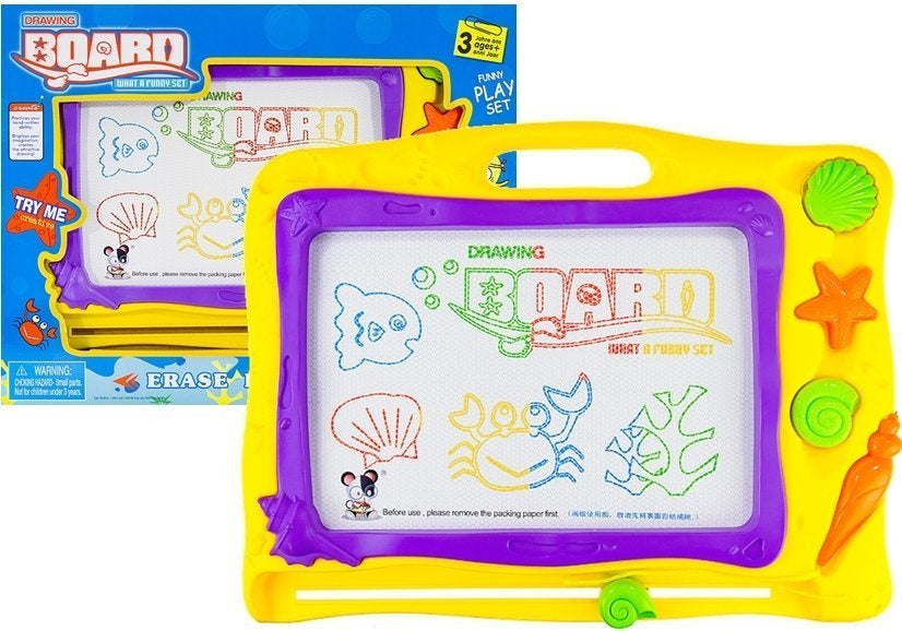 Magnetická kreslicí tabulka se 3 razítky – motiv moře